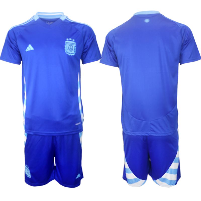 Men 2024-2025 Season Argentina away blue Blank Soccer Jersey->customized soccer jersey->Custom Jersey